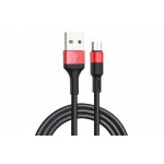 Кабель USB - USB Type-C HOCO X26, 2,4A черно-красный 1м (в оплетке)