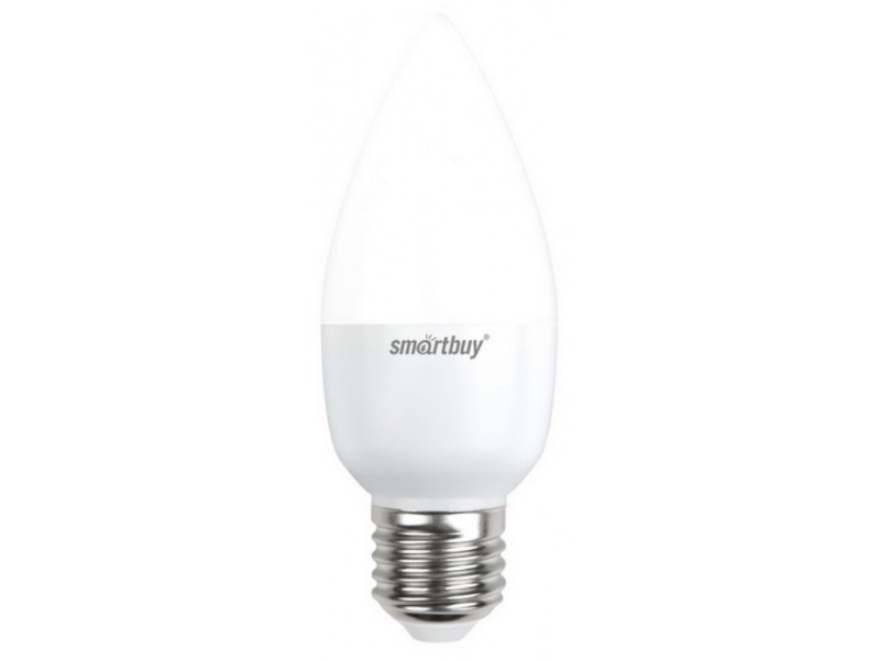 Лампа светодиодная Smartbuy свеча C37 E27 7W (500lm) 3000K матовый пластик SBL-C37-07-30K-E27