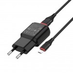 СЗУ USB 2100mAh + кабель micro USB BOROFONE BA48A Orion single port charger set черный