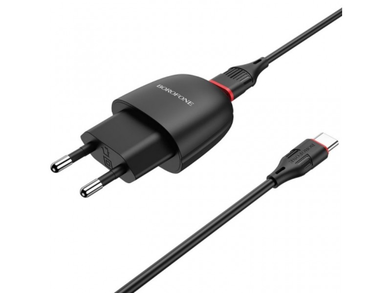 СЗУ USB + кабель Type-C BOROFONE BA49A Vast power single port charger set 2100 mAh черный