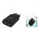 СЗУ 2 USB 2100mAh  BOROFONE BA8A LePlug double port charger черный