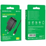 СЗУ USB 2400mAh + кабель iPhone 5/6/7 BOROFONE BA49A Vast Power single port charger set черный