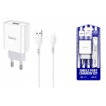СЗУ  USB 2400mAh + кабель iPhone 5/6/7 HOCO С81A Asombroso single port белый