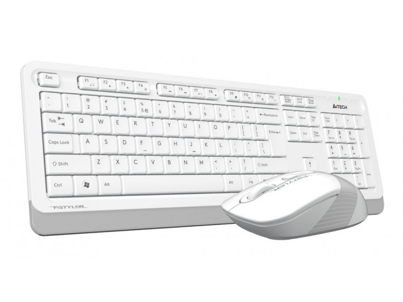 Клавиатура + мышь A4Tech Fstyler FG1010 клав:белый/серый мышь:белый/серый USB беспроводная Multimedi