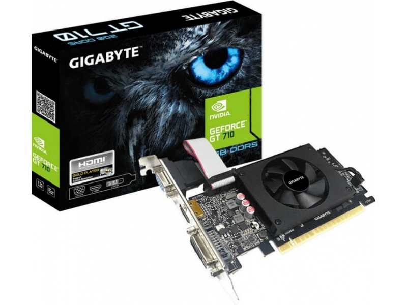 Видеокарта Gigabyte PCI-E GV-N710D5-2GIL NVIDIA GeForce GT 710 2Gb 64bit GDDR5 954/5010 DVIx1 HDMIx1