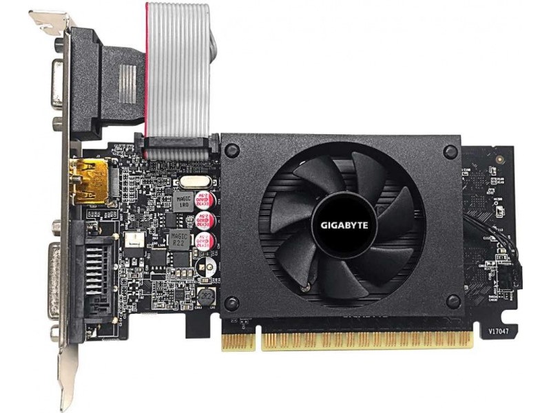 Видеокарта Gigabyte PCI-E GV-N710D5-2GIL NVIDIA GeForce GT 710 2Gb 64bit GDDR5 954/5010 DVIx1 HDMIx1
