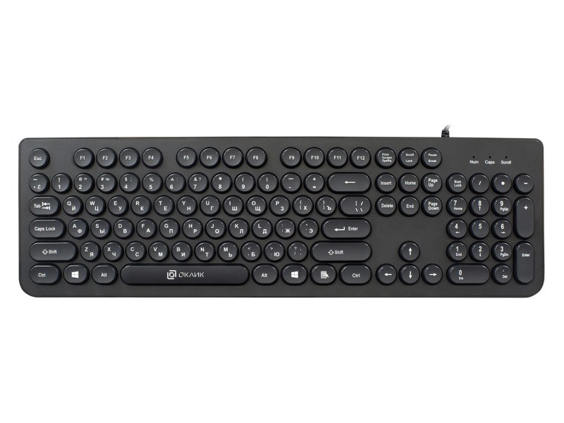 Клавиатура Оклик 400MR черный USB slim