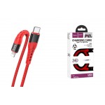 Кабель USB Type-C - Lightning HOCO U64, 3A красный PD18W, 1,2м (в оплетке, с усилением сгиба)