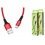 Кабель USB - MicroUSB BOROFONE BX20 2A красный 1м (в оплетке)