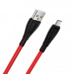 Кабель USB - MicroUSB BOROFONE BX38 2,4A красный 1м (в оплетке)