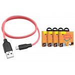 Кабель USB - MicroUSB HOCO X21 Plus 2,4A черно-красный 1м (силикон)
