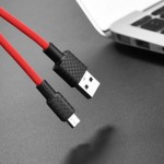 Кабель USB - MicroUSB HOCO X29 2,4A красный 1м (текстурированный)