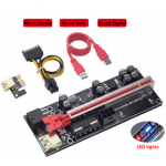 Райзер для майнинга Ver010S Plus 6 LED Lights USB 3.0 1X To 16X 6 Pin PCIE Riser Card C-005