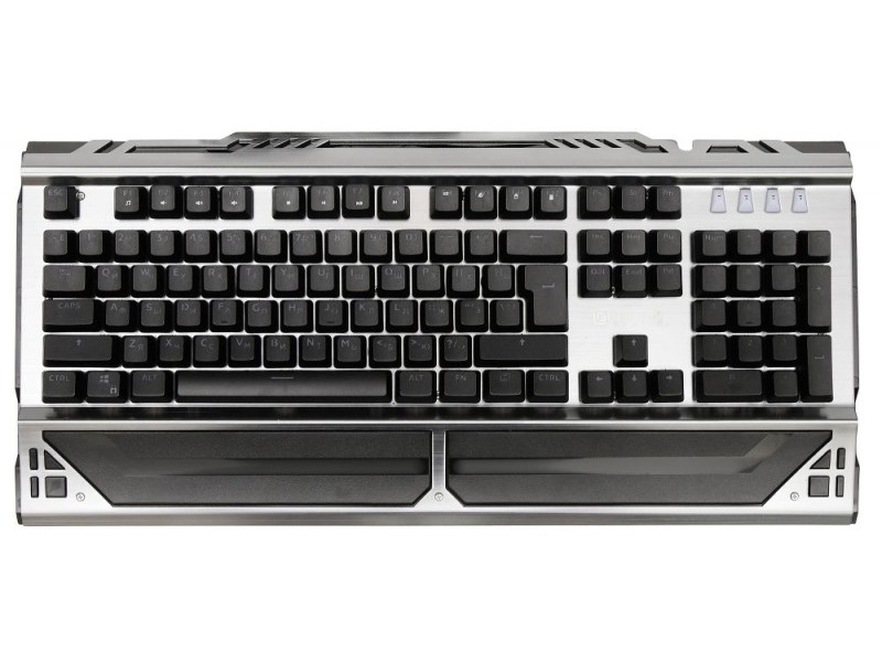 Клавиатура Оклик 980G HUMMER механическая серебристый/черный USB for gamer LED (подставка для запяст