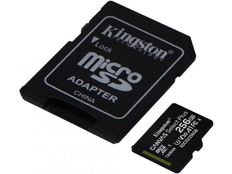 Флеш карта microSDXC Kingston 256GB SDCS2/256GB Canvas Select Plus + adapter