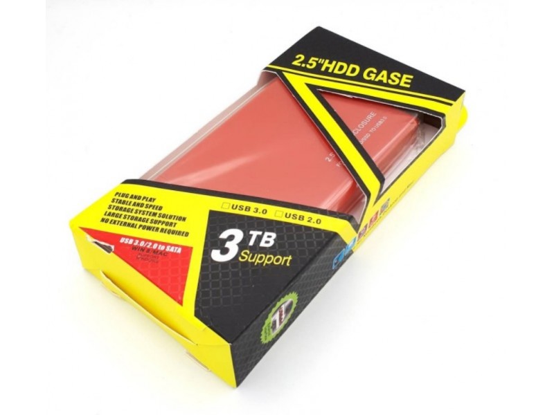 Кейс USB3.0 S840_Red для HDD/SSD SATA 2.5'' пластиковый быстросъемный