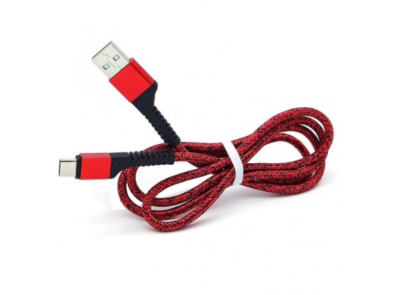 Кабель USB - USB Type-C Орбита OT-SMT19 Красный USB 2.4A (TYPE C) 1м (в оплетке)