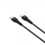 Кабель USB Type-C - USB Type-C HOCO X45, 3A, PD60W черный 1м (LED индикатор)