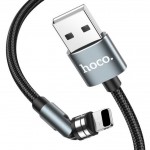 Кабель USB - Lightning HOCO U94, 2,4A черный 1,2м (в оплетке, магнитный, поворотный)