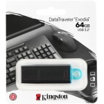 Флеш Диск Kingston 64Gb DataTraveler Exodia DTX/64GB USB3.2 черный/голубой