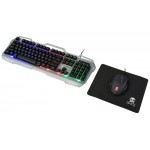Комплект Оклик HS-HKM300G PIRATE (клавиатура, мышь, коврик для мыши, гарнитура) черный (1103554)