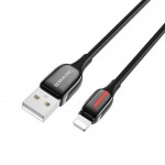 Кабель USB - Lightning BOROFONE BU14, 2,4A черный 1,2м (в оплетке)