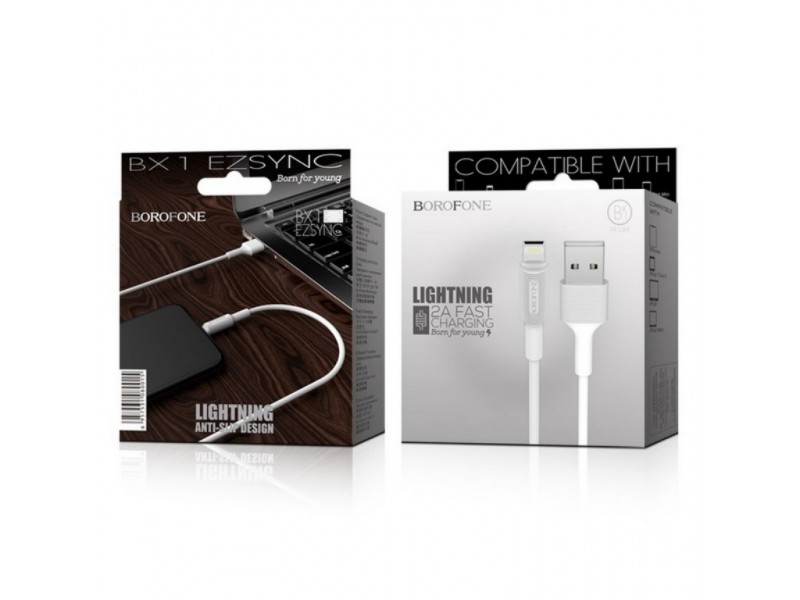 BOROFONE BX1 EzSync lightning USB cable 1м белый