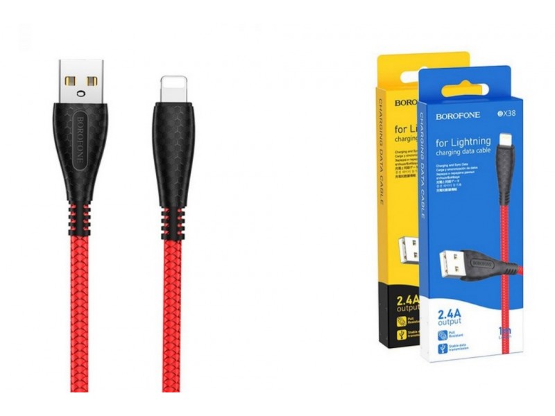 Кабель USB - Lightning BOROFONE BX38, 2,4A красный 1м