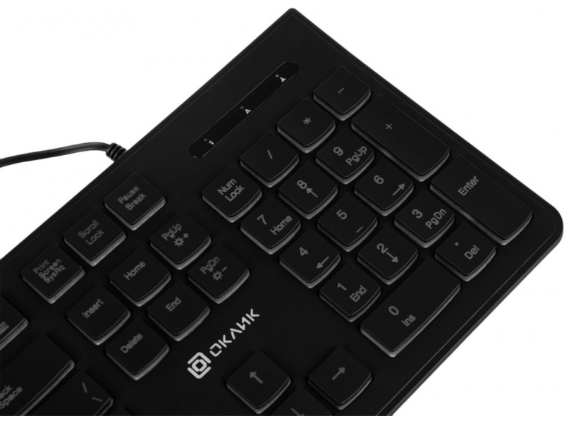 Клавиатура Оклик 440ML черный USB slim LED